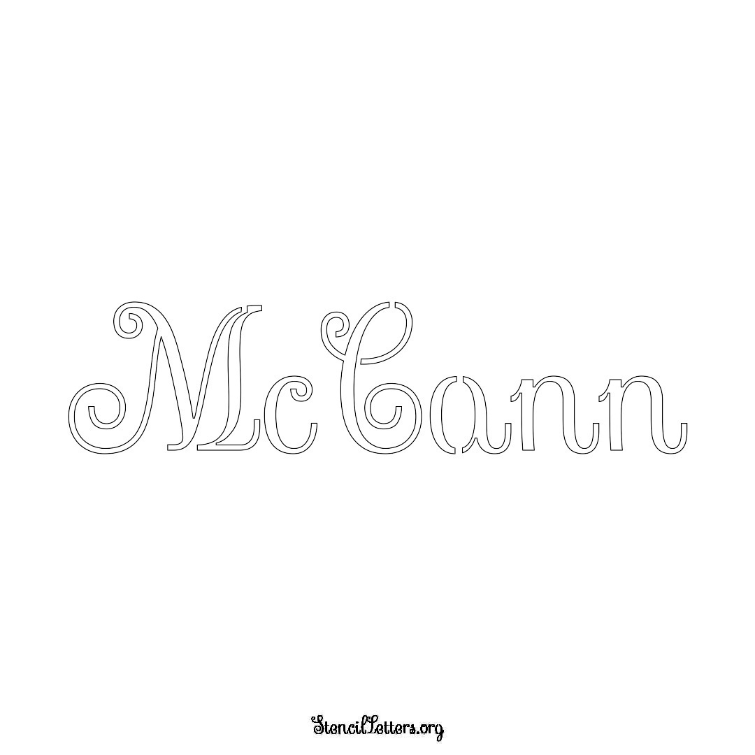 McCann name stencil in Ornamental Cursive Lettering