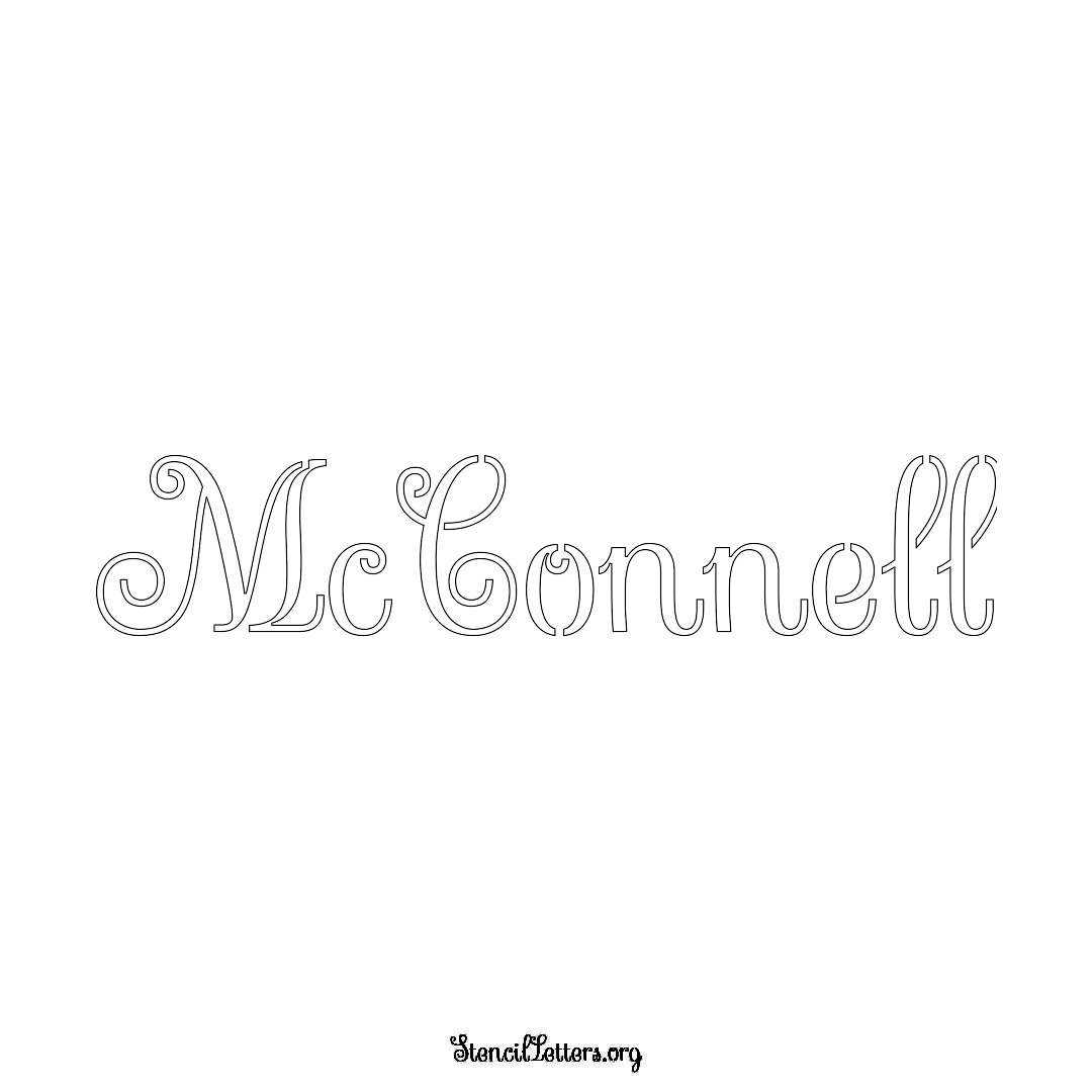 McConnell name stencil in Ornamental Cursive Lettering
