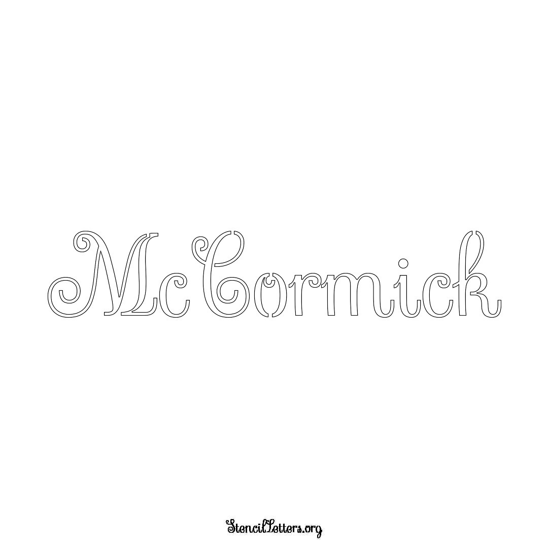 McCormick name stencil in Ornamental Cursive Lettering