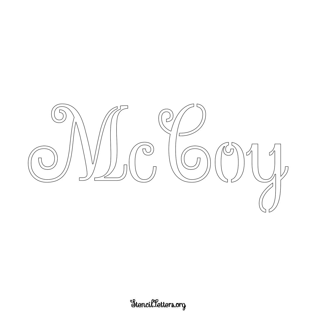 McCoy name stencil in Ornamental Cursive Lettering