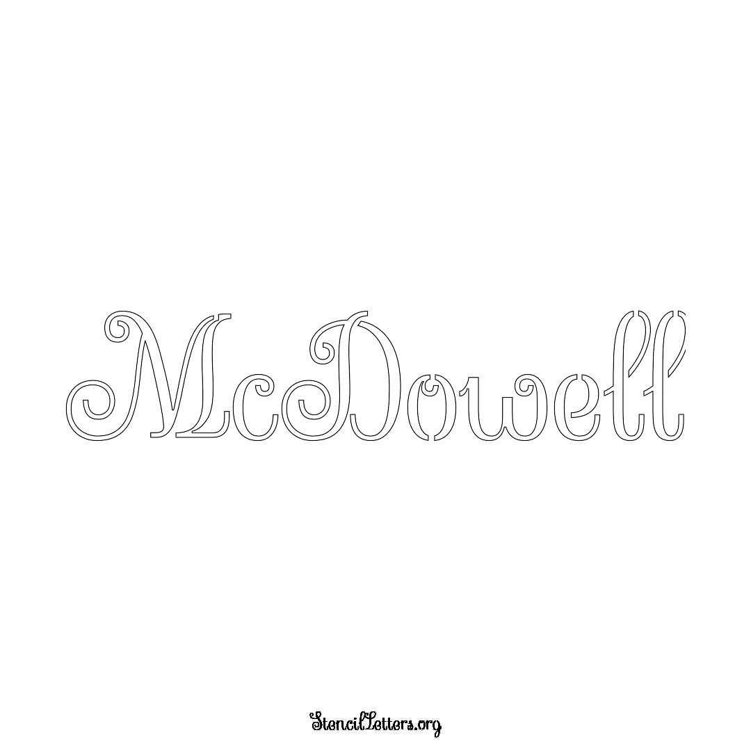 McDowell name stencil in Ornamental Cursive Lettering