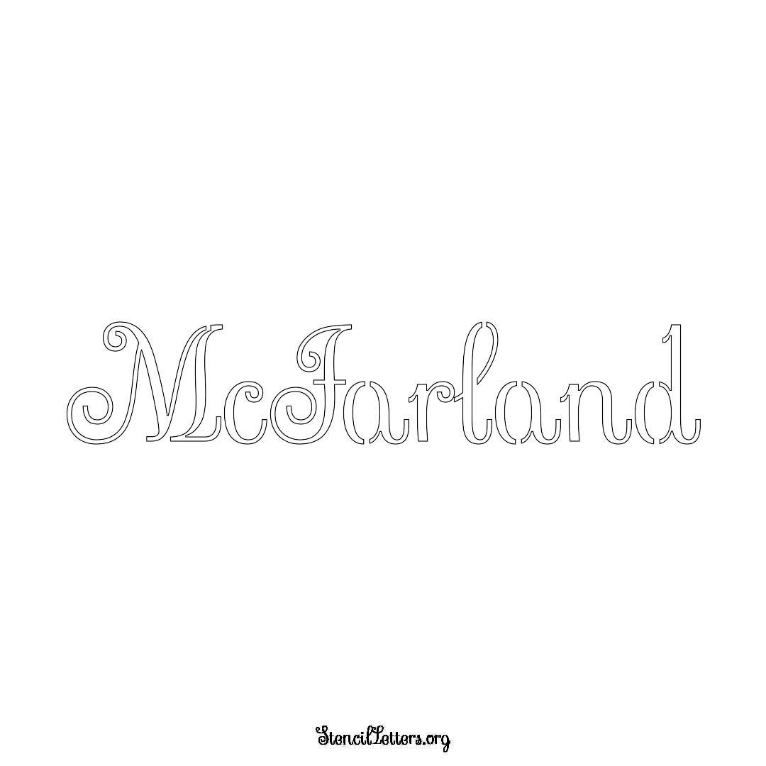 McFarland name stencil in Ornamental Cursive Lettering
