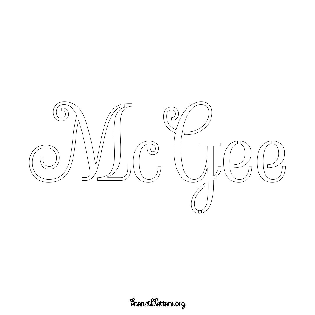 McGee name stencil in Ornamental Cursive Lettering
