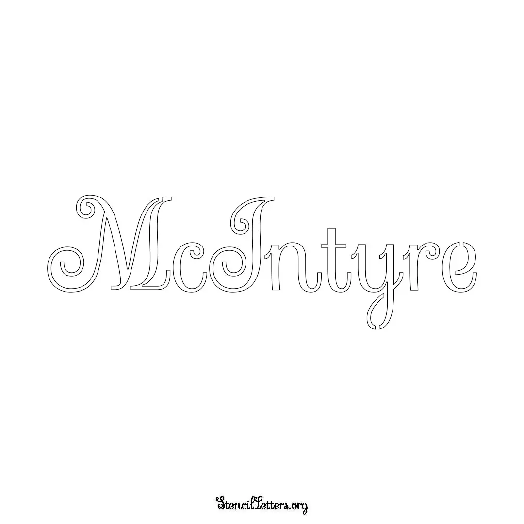 Mcintyre Free Printable Family Name Stencils with 6 Unique Typography and Lettering Bridges