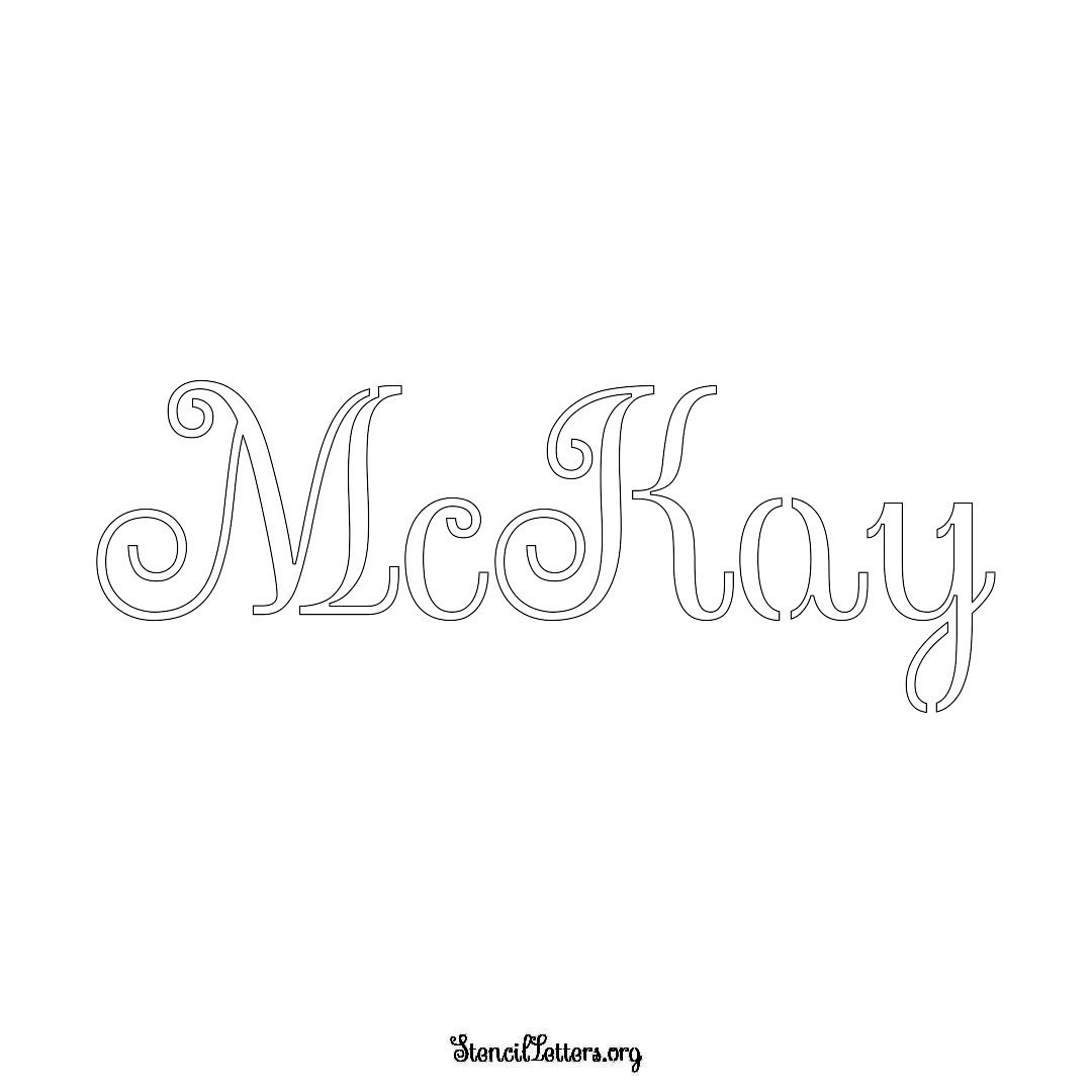 McKay name stencil in Ornamental Cursive Lettering