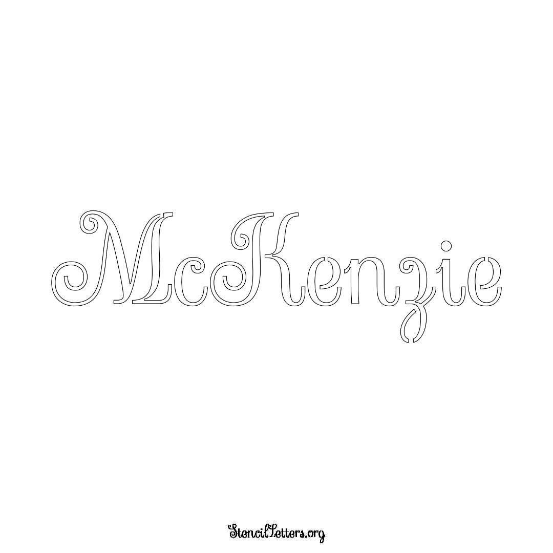 McKenzie name stencil in Ornamental Cursive Lettering