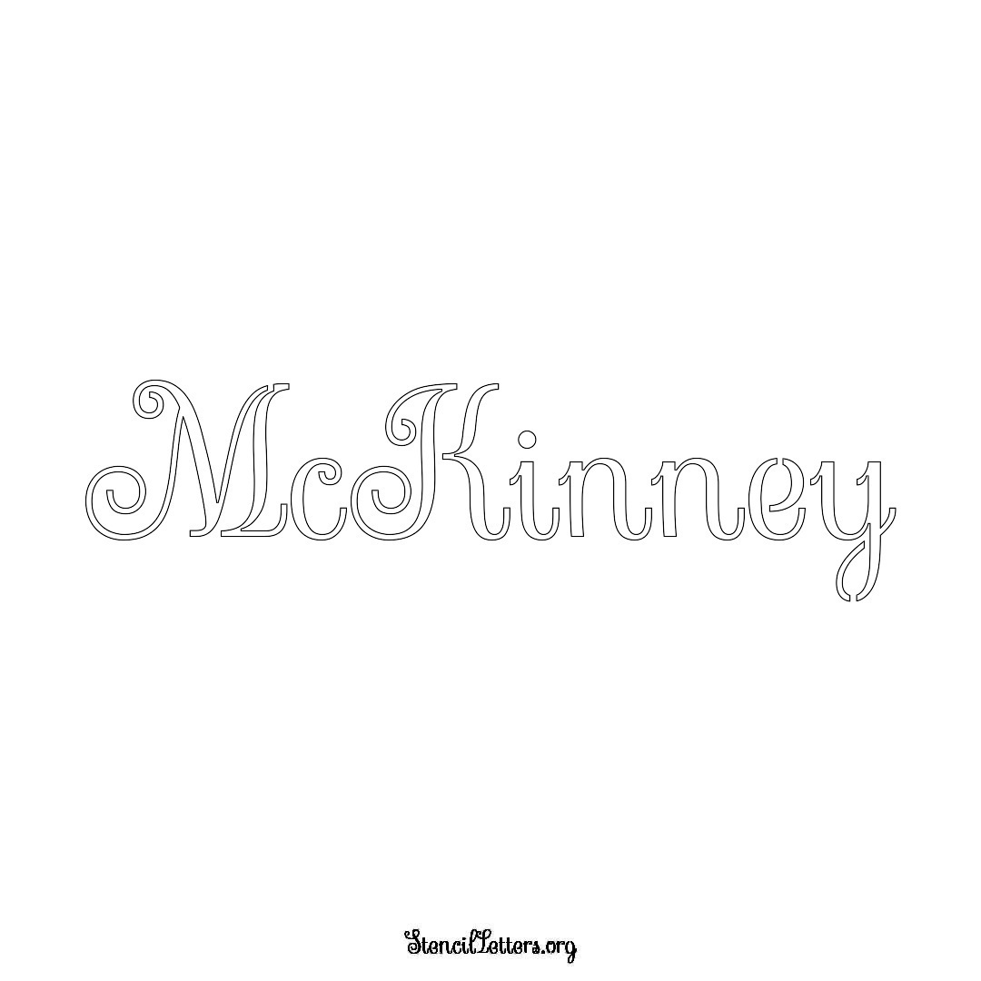 McKinney name stencil in Ornamental Cursive Lettering