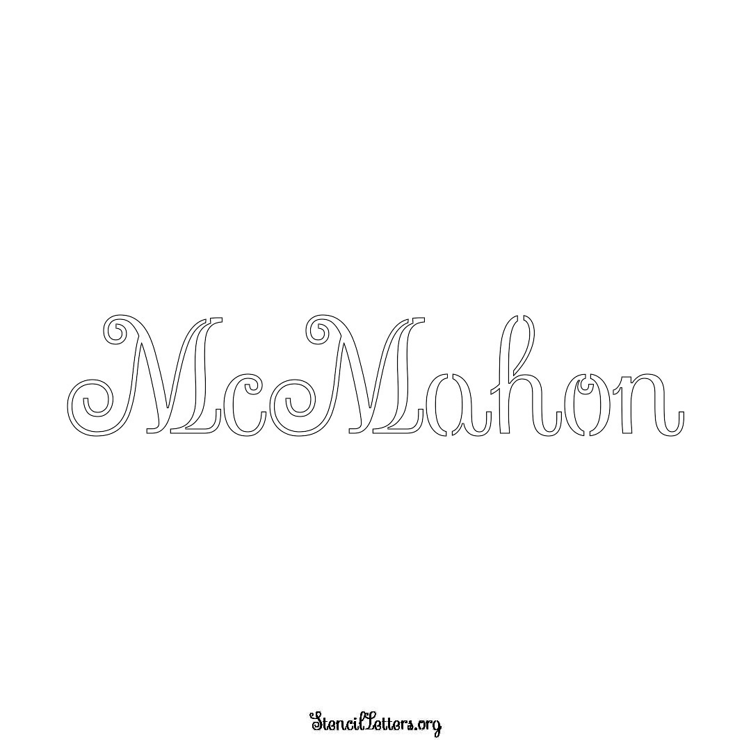 McMahon name stencil in Ornamental Cursive Lettering