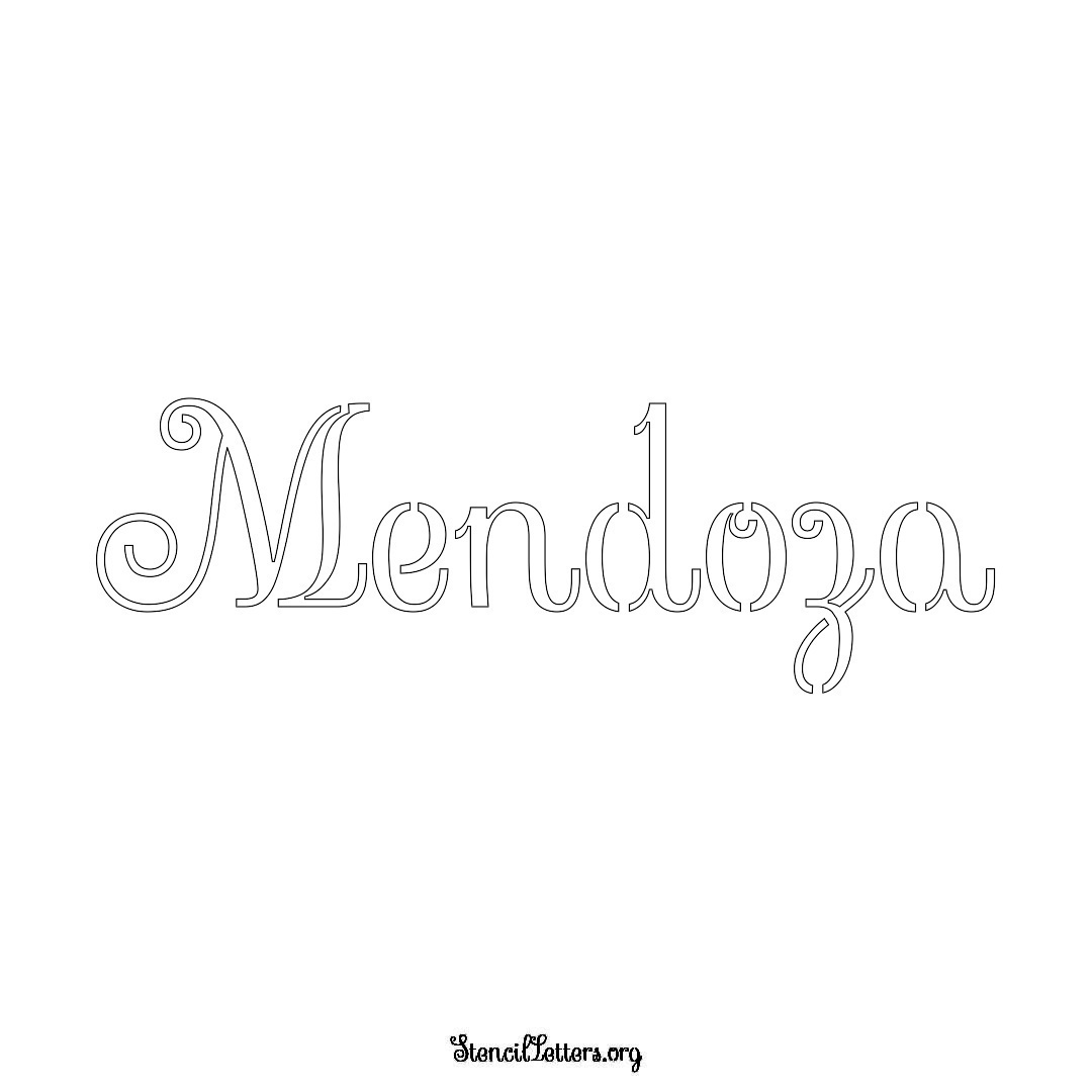 Mendoza name stencil in Ornamental Cursive Lettering