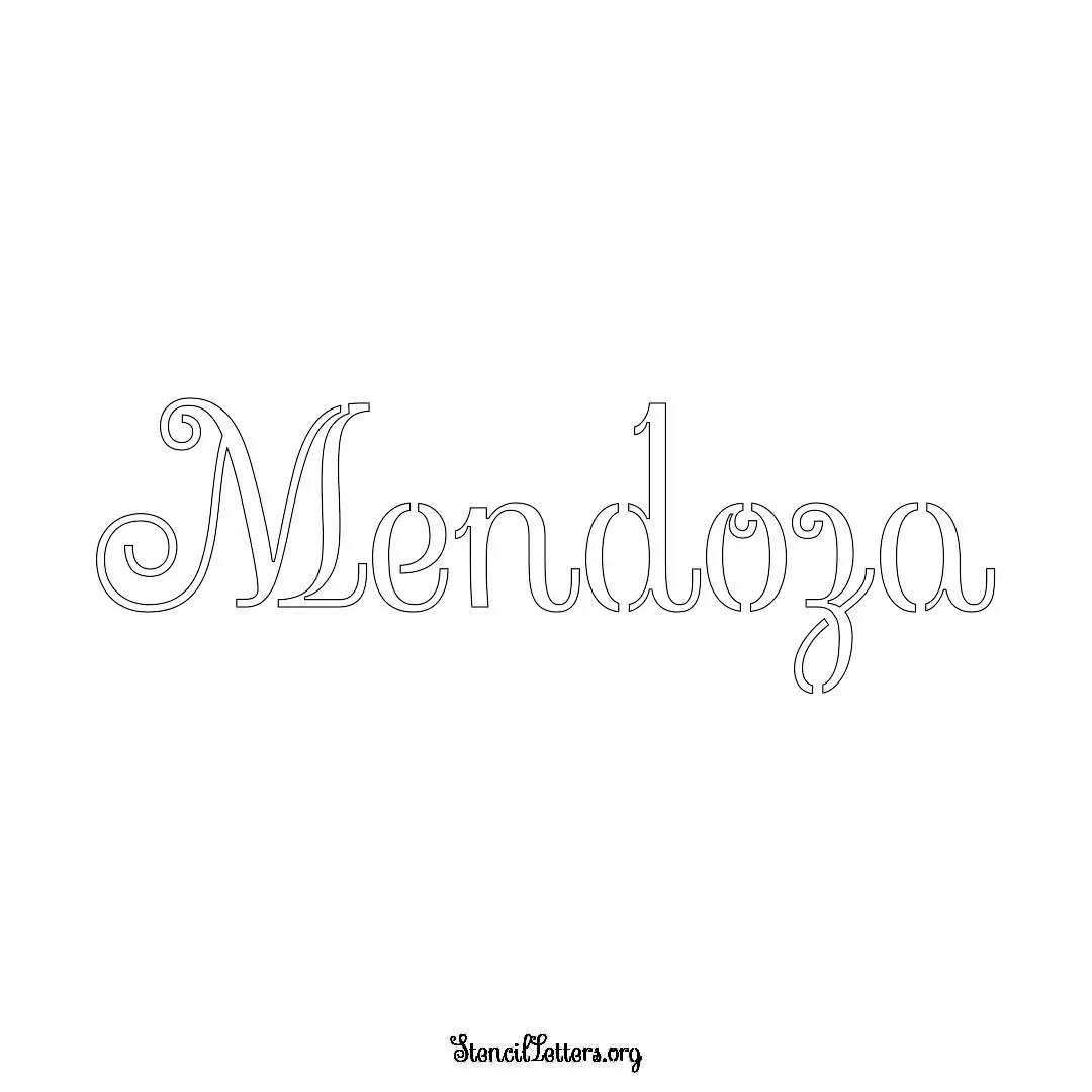 Mendoza Free Printable Family Name Stencils with 6 Unique Typography and Lettering Bridges