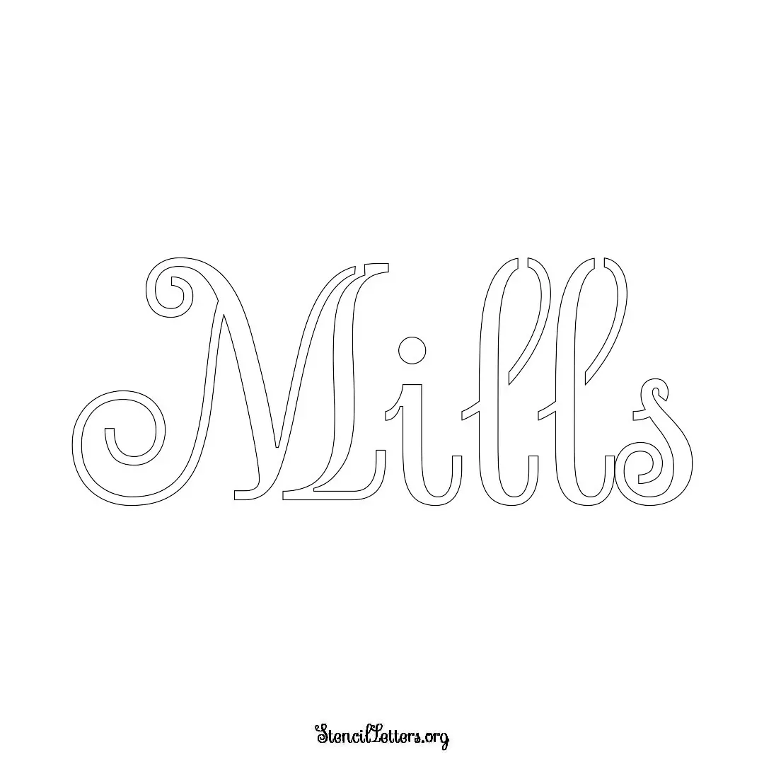 Mills Free Printable Family Name Stencils with 6 Unique Typography and Lettering Bridges