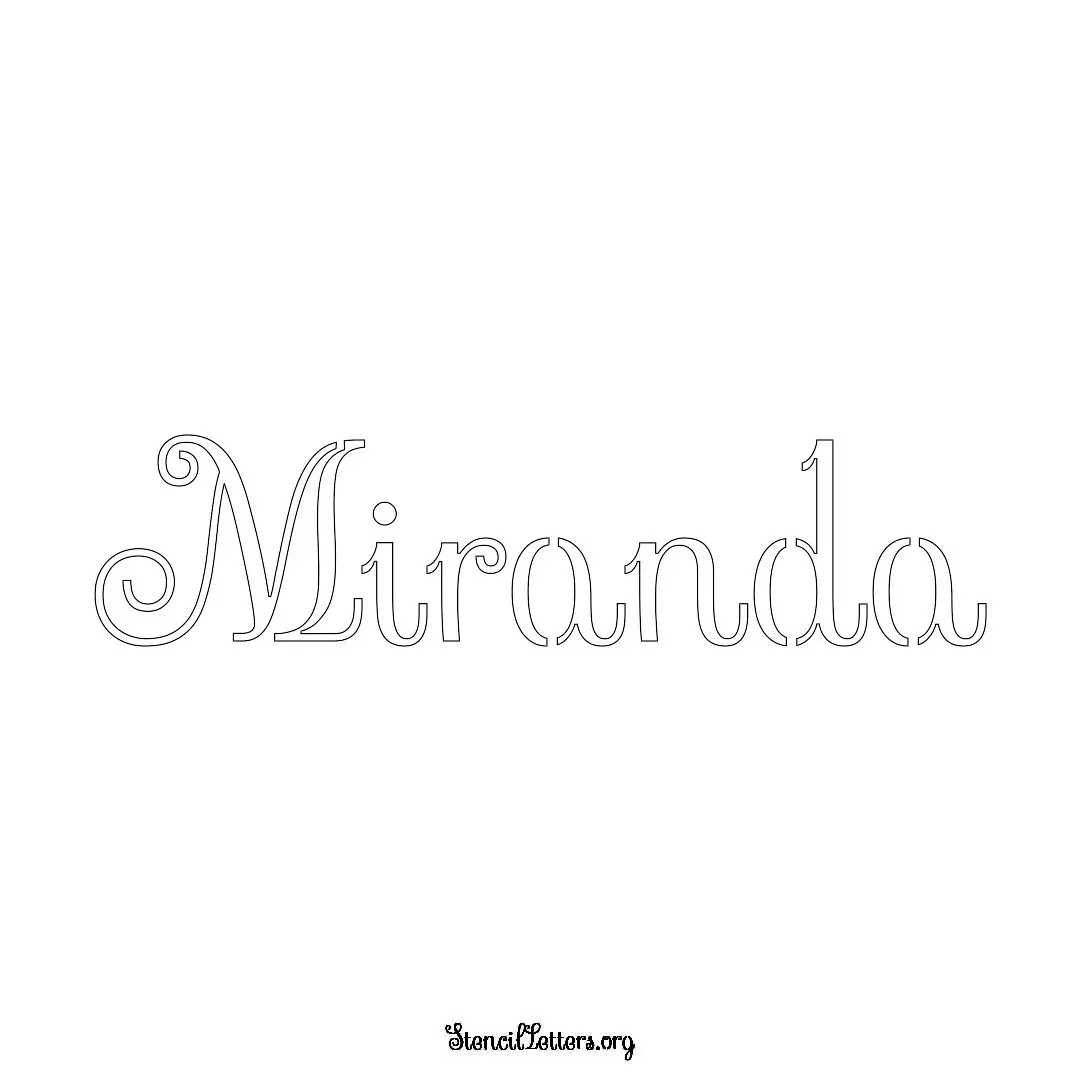 Miranda Free Printable Family Name Stencils with 6 Unique Typography and Lettering Bridges