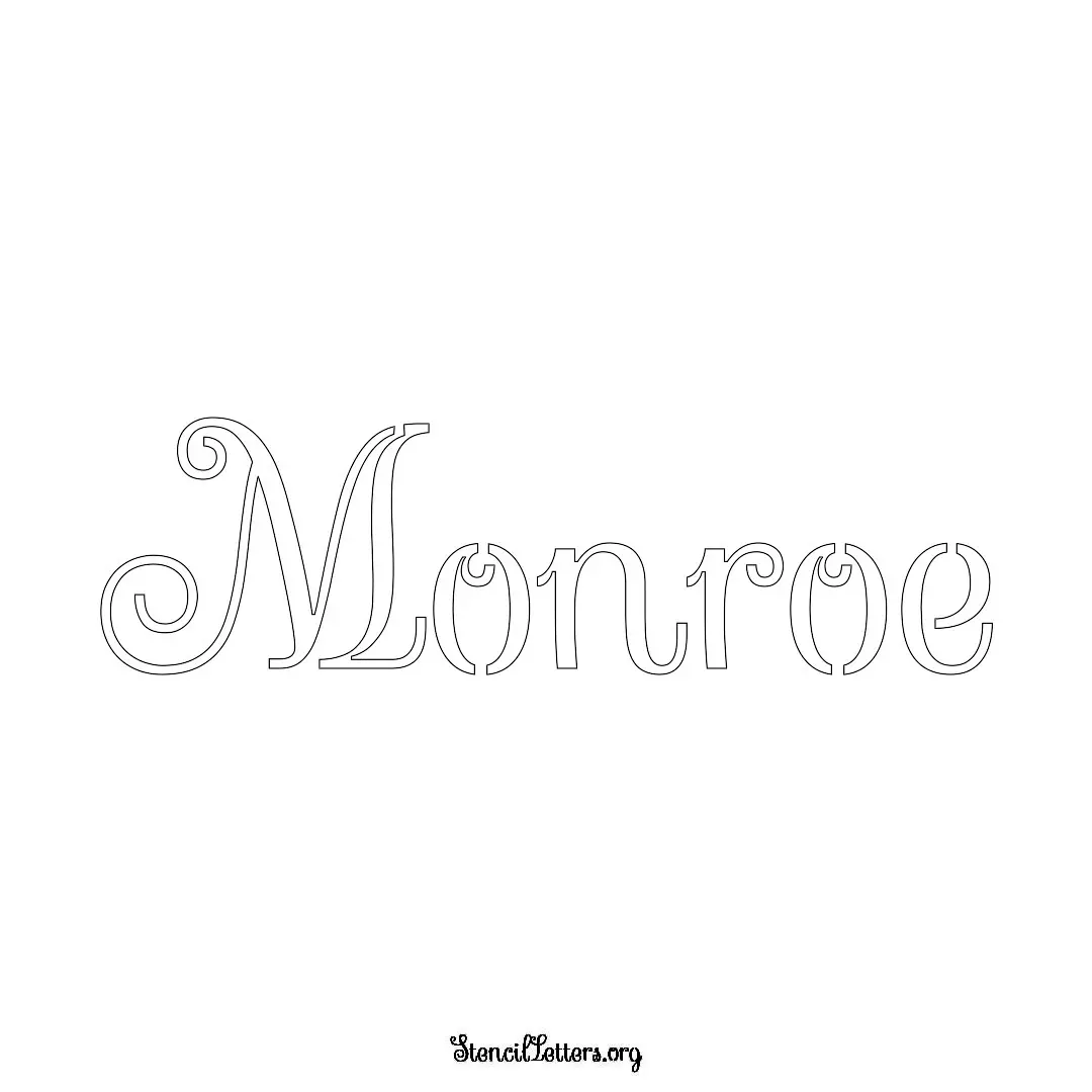 Monroe Free Printable Family Name Stencils with 6 Unique Typography and Lettering Bridges