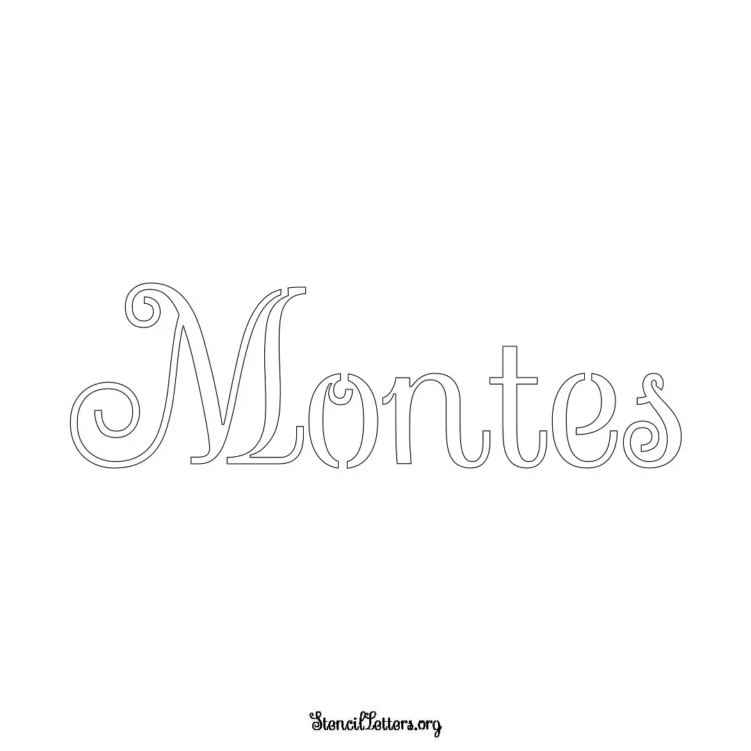 Montes Free Printable Family Name Stencils with 6 Unique Typography and Lettering Bridges