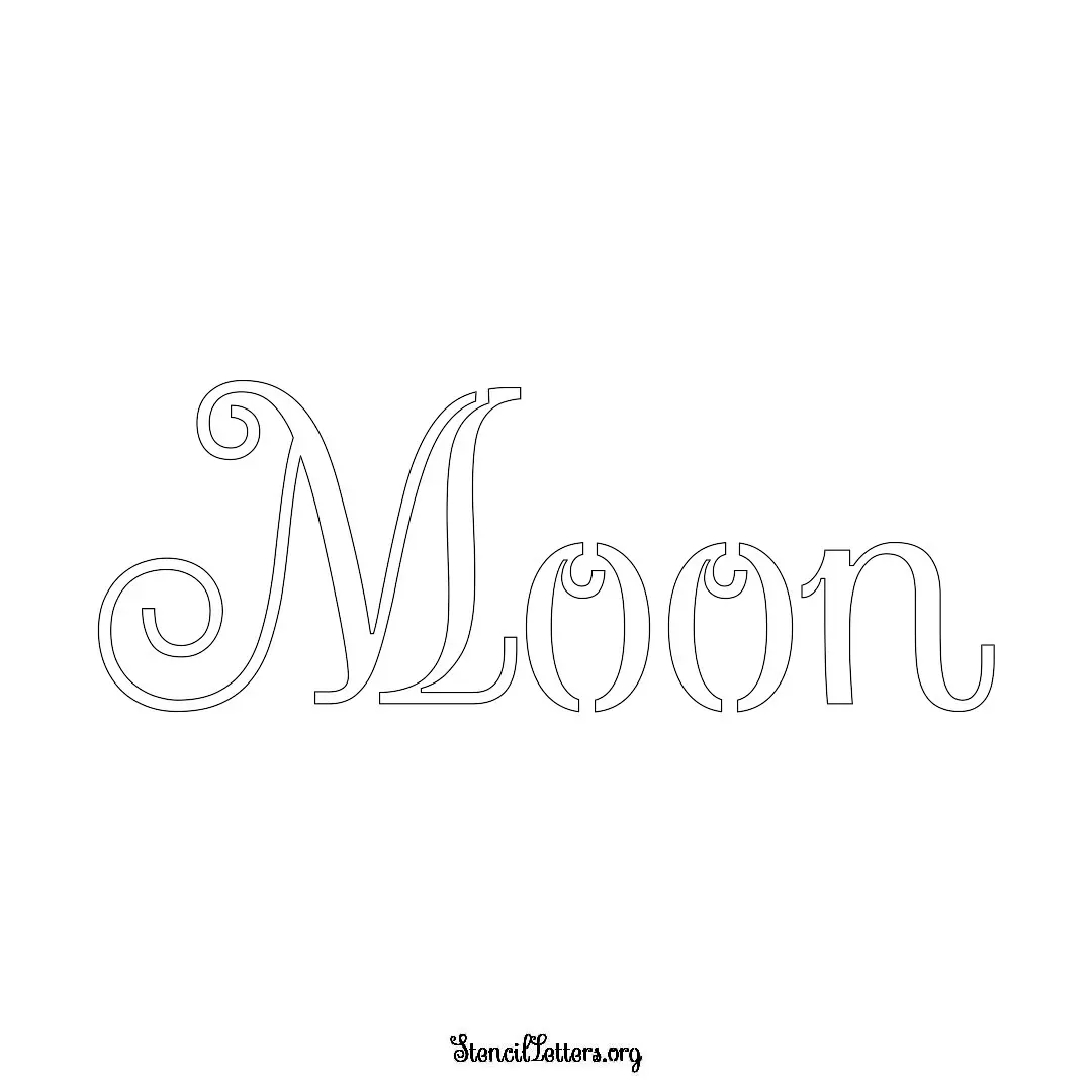 Moon Free Printable Family Name Stencils with 6 Unique Typography and Lettering Bridges