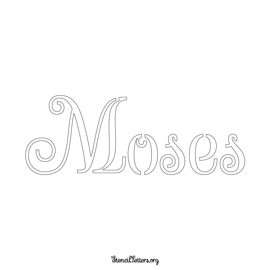 Moses Free Printable Family Name Stencils with 6 Unique Typography and Lettering Bridges