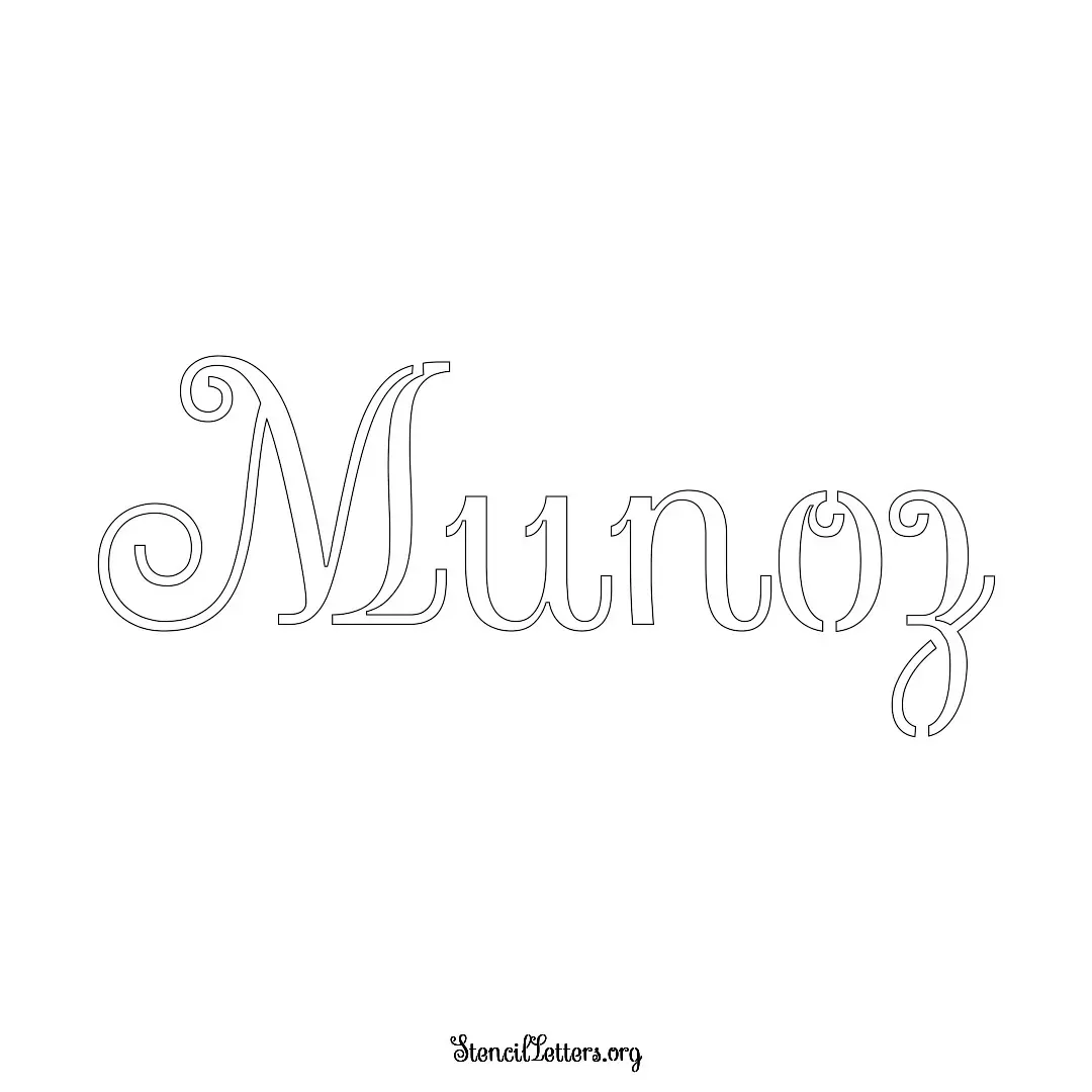 Munoz Free Printable Family Name Stencils with 6 Unique Typography and Lettering Bridges