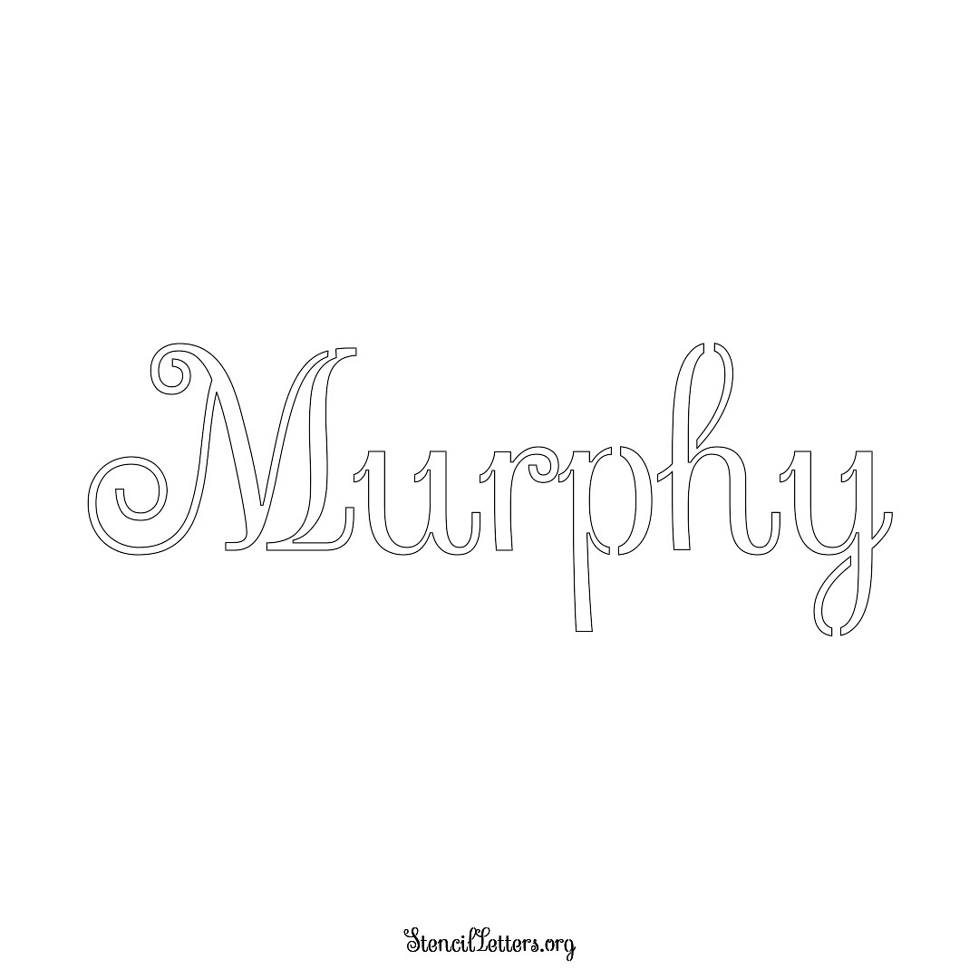 Murphy name stencil in Ornamental Cursive Lettering