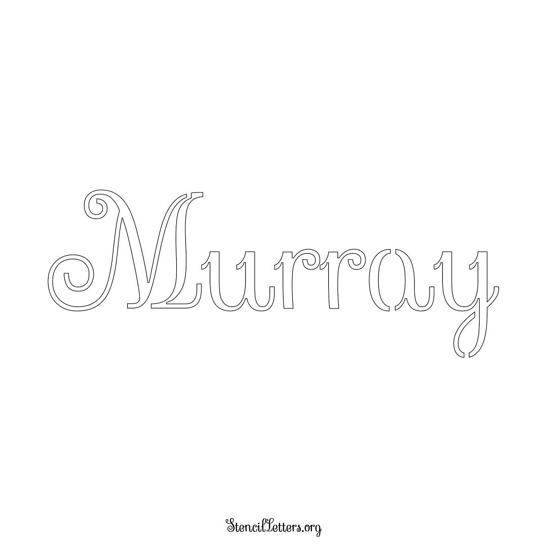 Murray name stencil in Ornamental Cursive Lettering