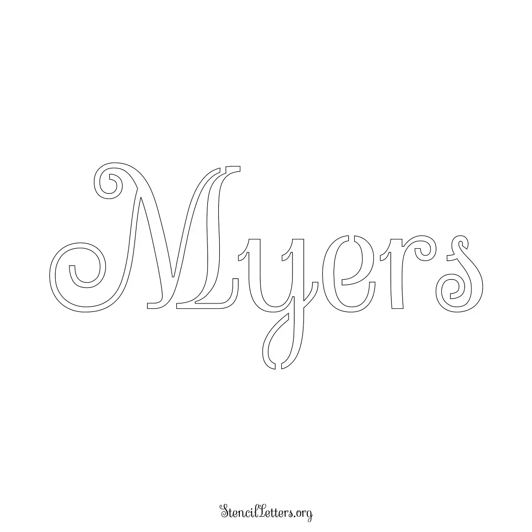 Myers Free Printable Family Name Stencils with 6 Unique Typography and Lettering Bridges