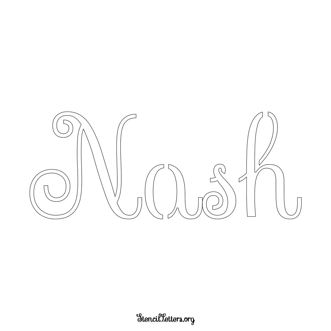 Nash Free Printable Family Name Stencils with 6 Unique Typography and Lettering Bridges