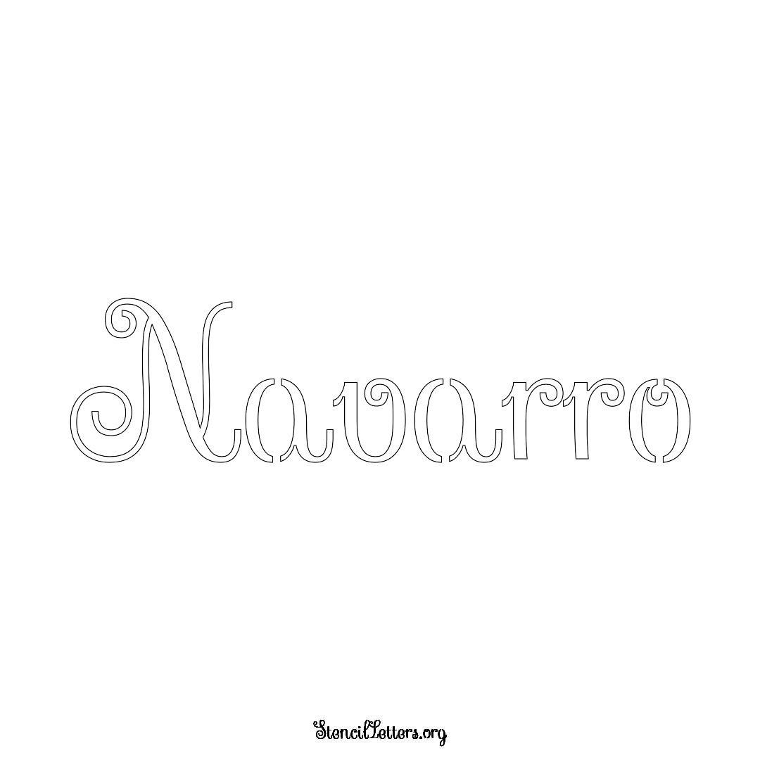 Navarro name stencil in Ornamental Cursive Lettering