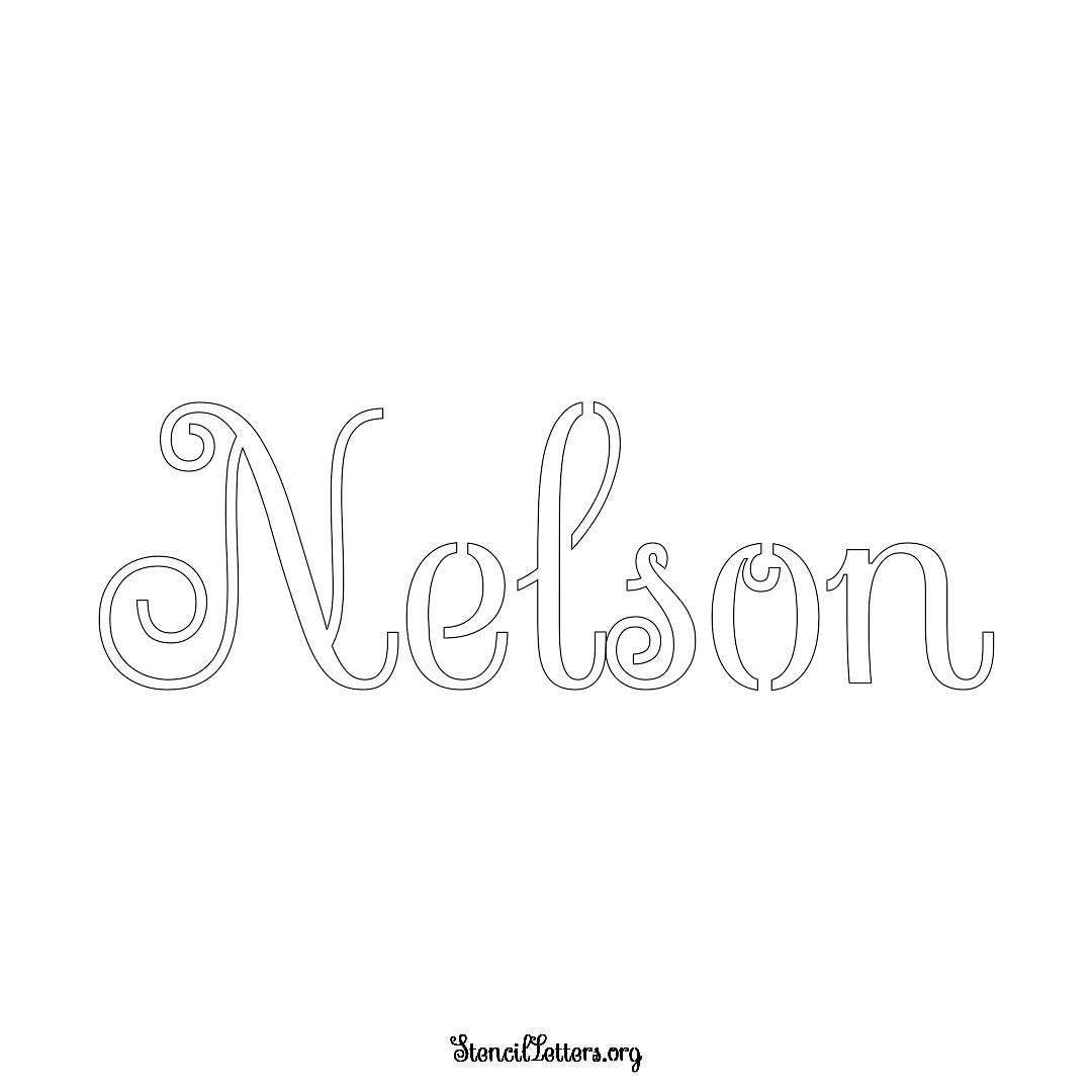 Nelson name stencil in Ornamental Cursive Lettering