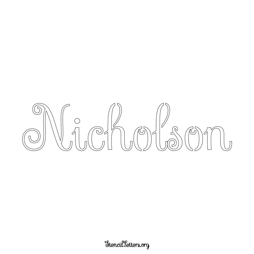 Nicholson Free Printable Family Name Stencils with 6 Unique Typography and Lettering Bridges