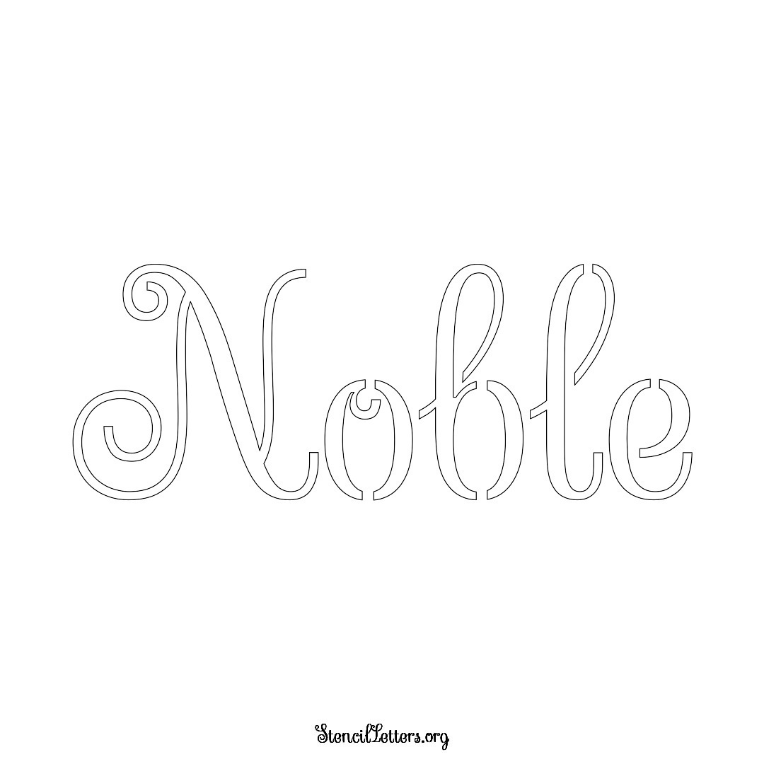 Noble name stencil in Ornamental Cursive Lettering