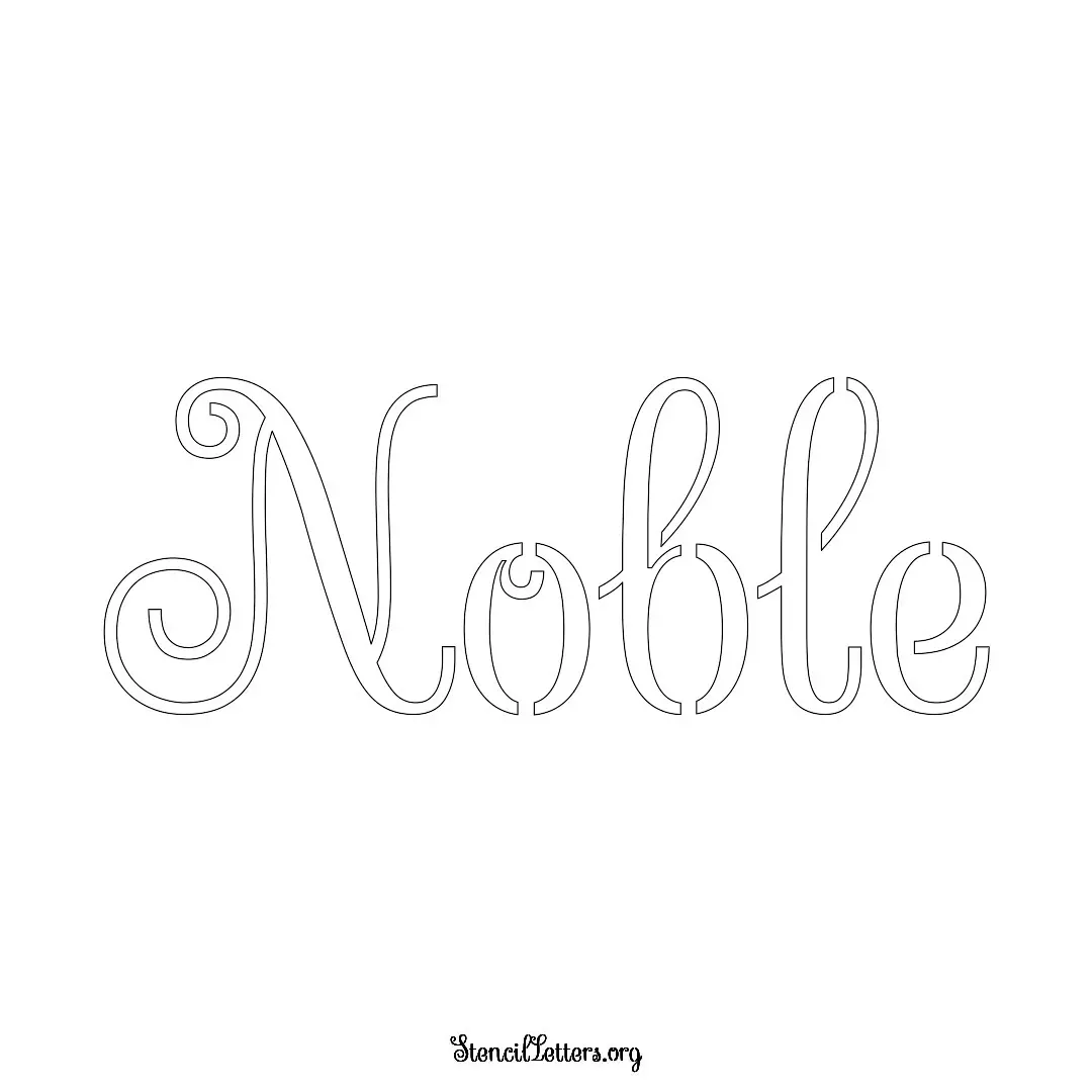 Noble Free Printable Family Name Stencils with 6 Unique Typography and Lettering Bridges