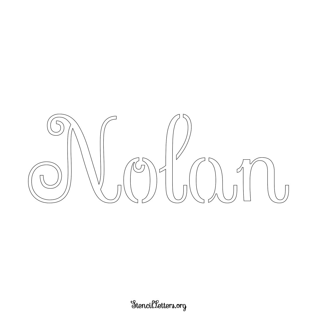 Nolan name stencil in Ornamental Cursive Lettering