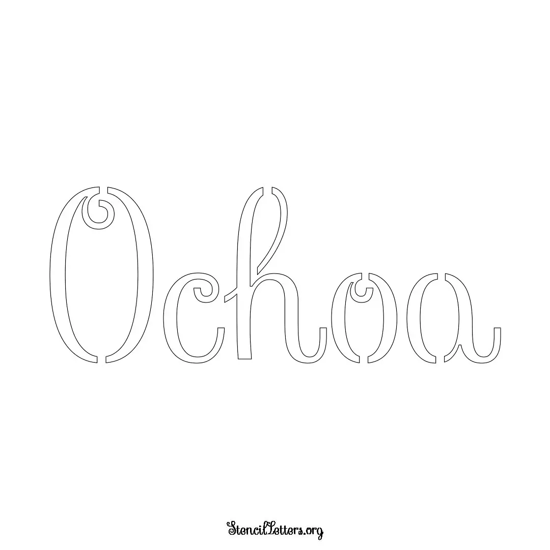 Ochoa Free Printable Family Name Stencils with 6 Unique Typography and Lettering Bridges