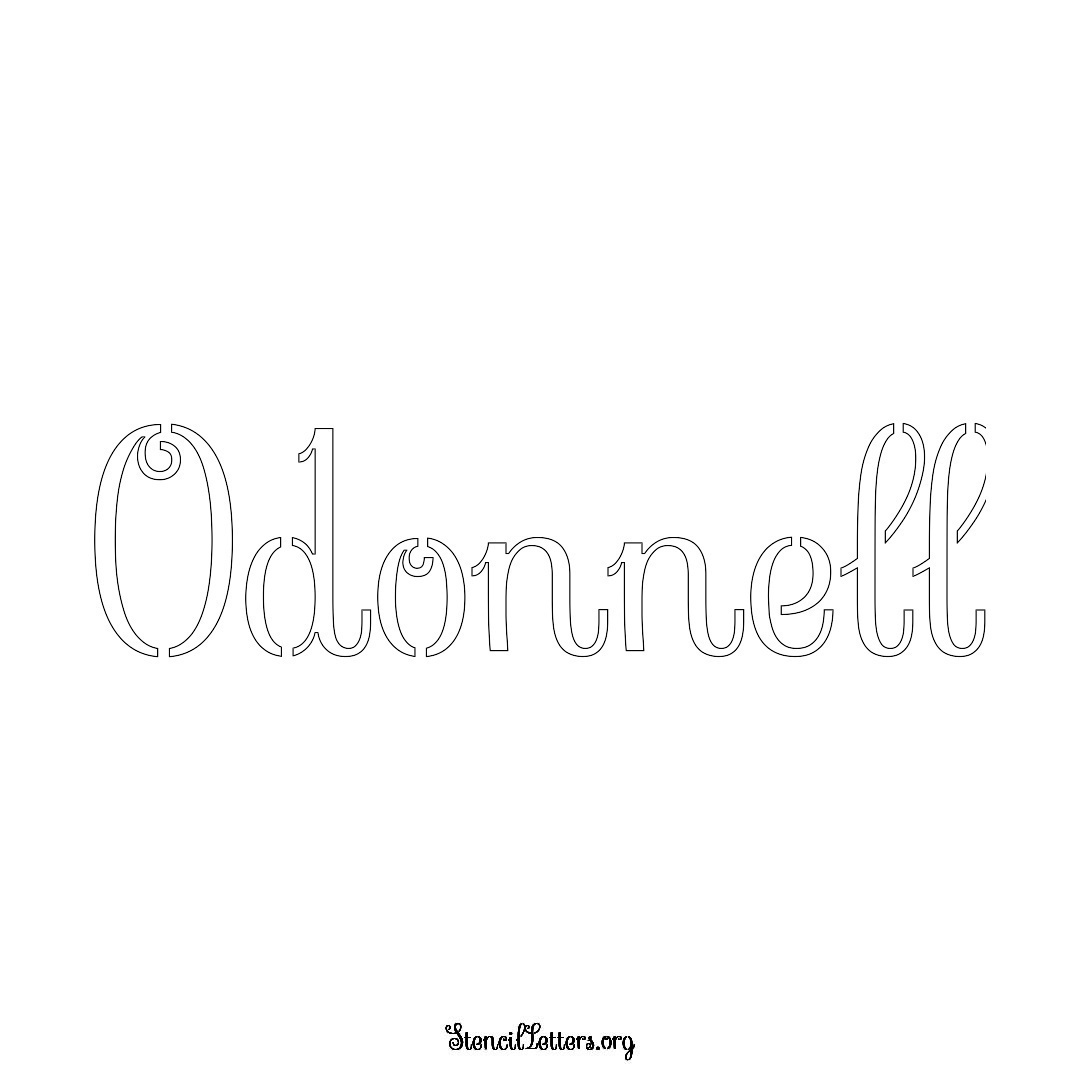 Odonnell name stencil in Ornamental Cursive Lettering
