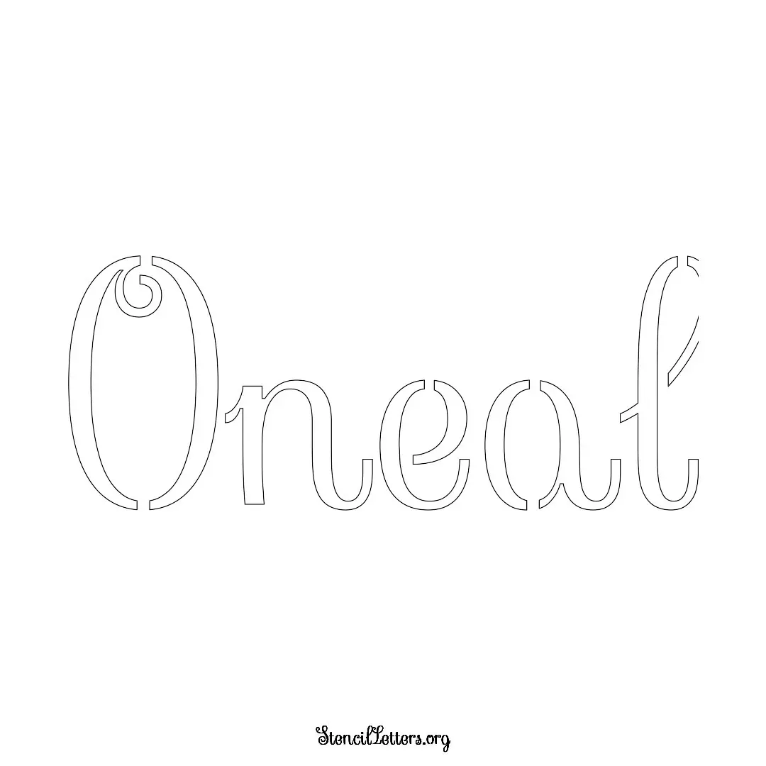 Oneal Free Printable Family Name Stencils with 6 Unique Typography and Lettering Bridges