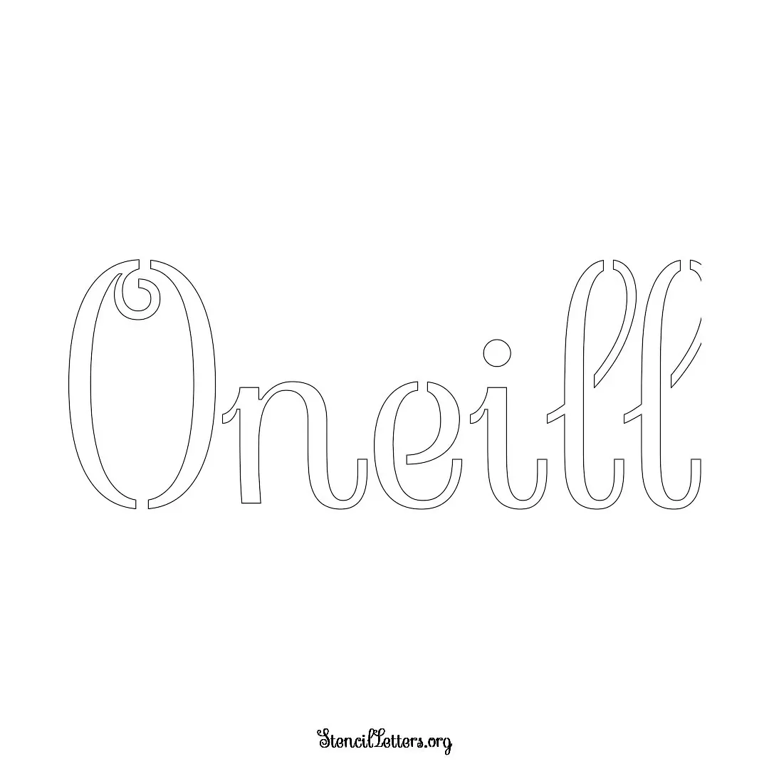 Oneill Free Printable Family Name Stencils with 6 Unique Typography and Lettering Bridges