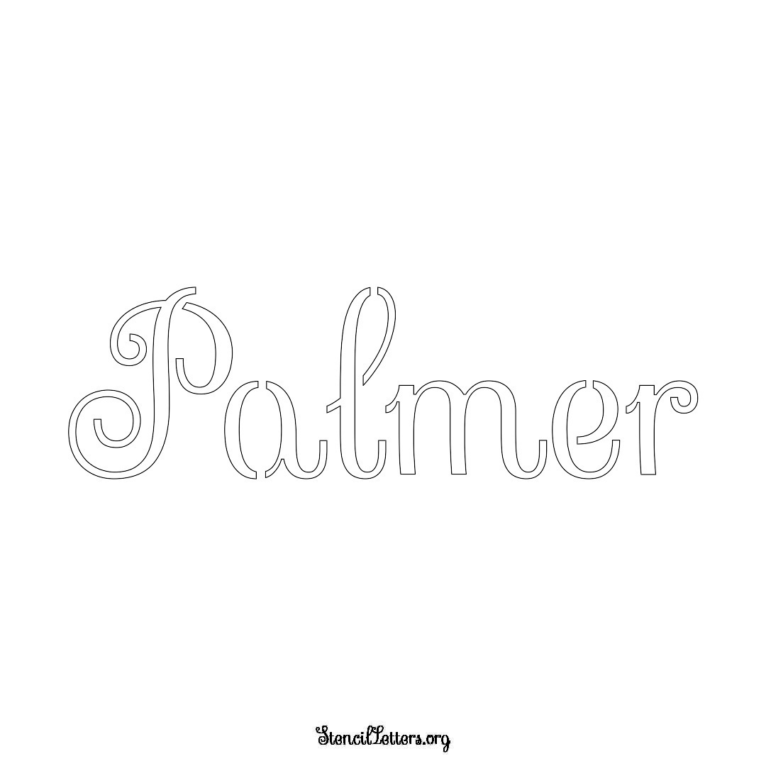 Palmer name stencil in Ornamental Cursive Lettering