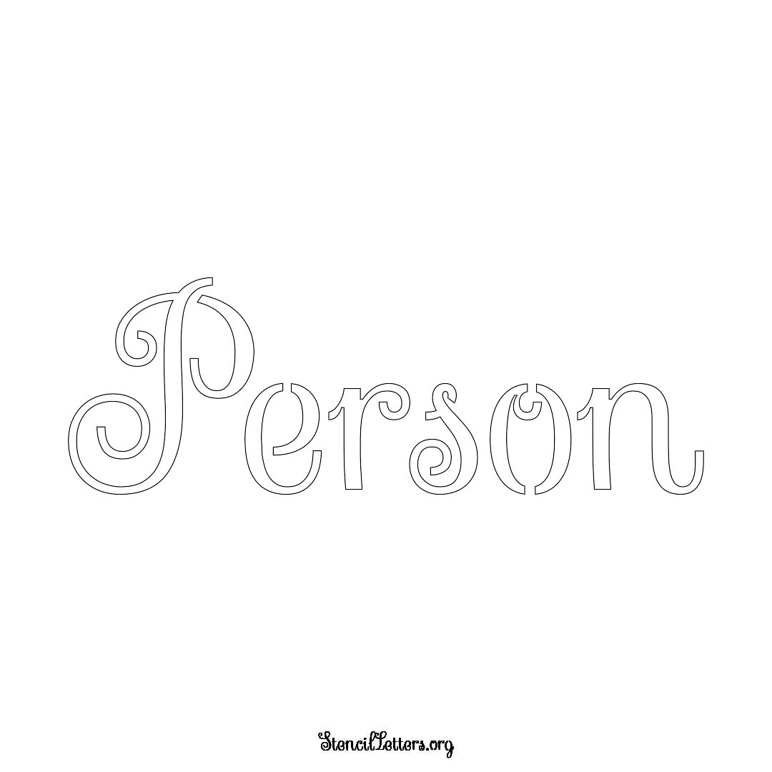 Person name stencil in Ornamental Cursive Lettering