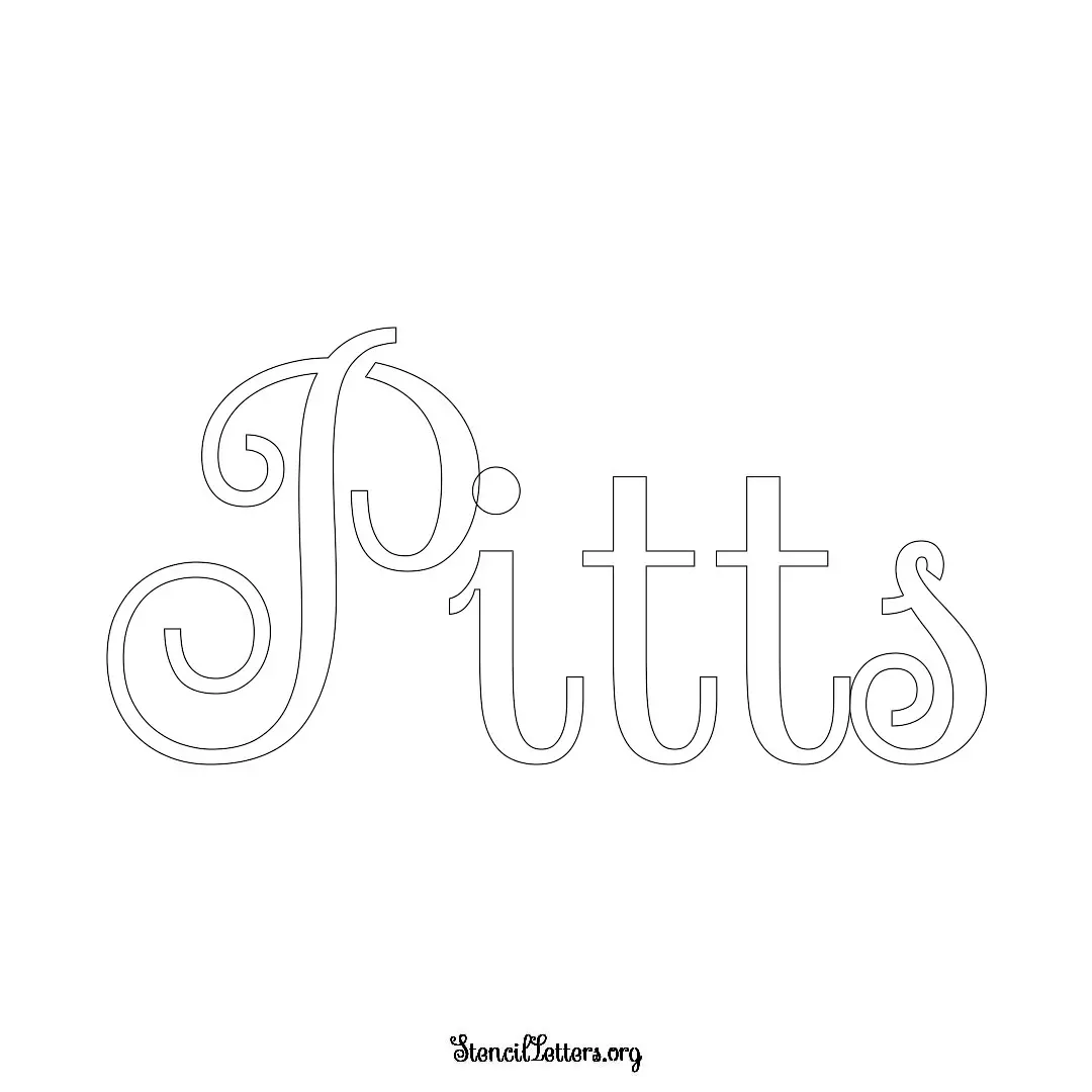 Pitts Free Printable Family Name Stencils with 6 Unique Typography and Lettering Bridges