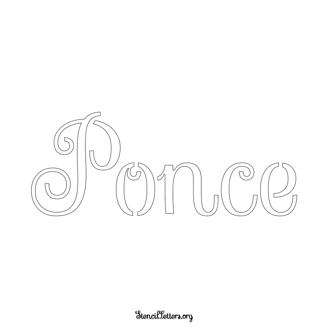 Ponce Free Printable Family Name Stencils with 6 Unique Typography and Lettering Bridges