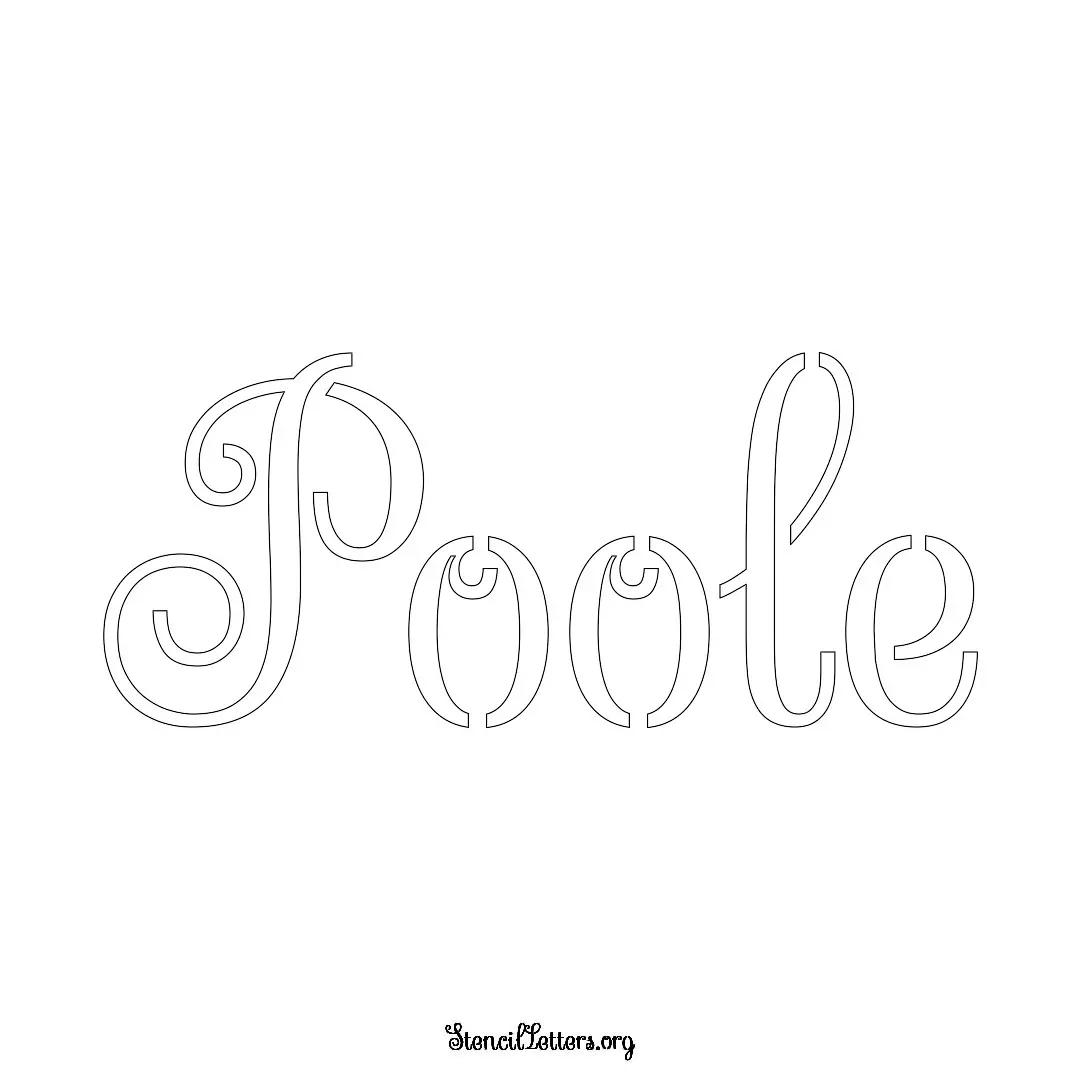 Poole Free Printable Family Name Stencils with 6 Unique Typography and Lettering Bridges