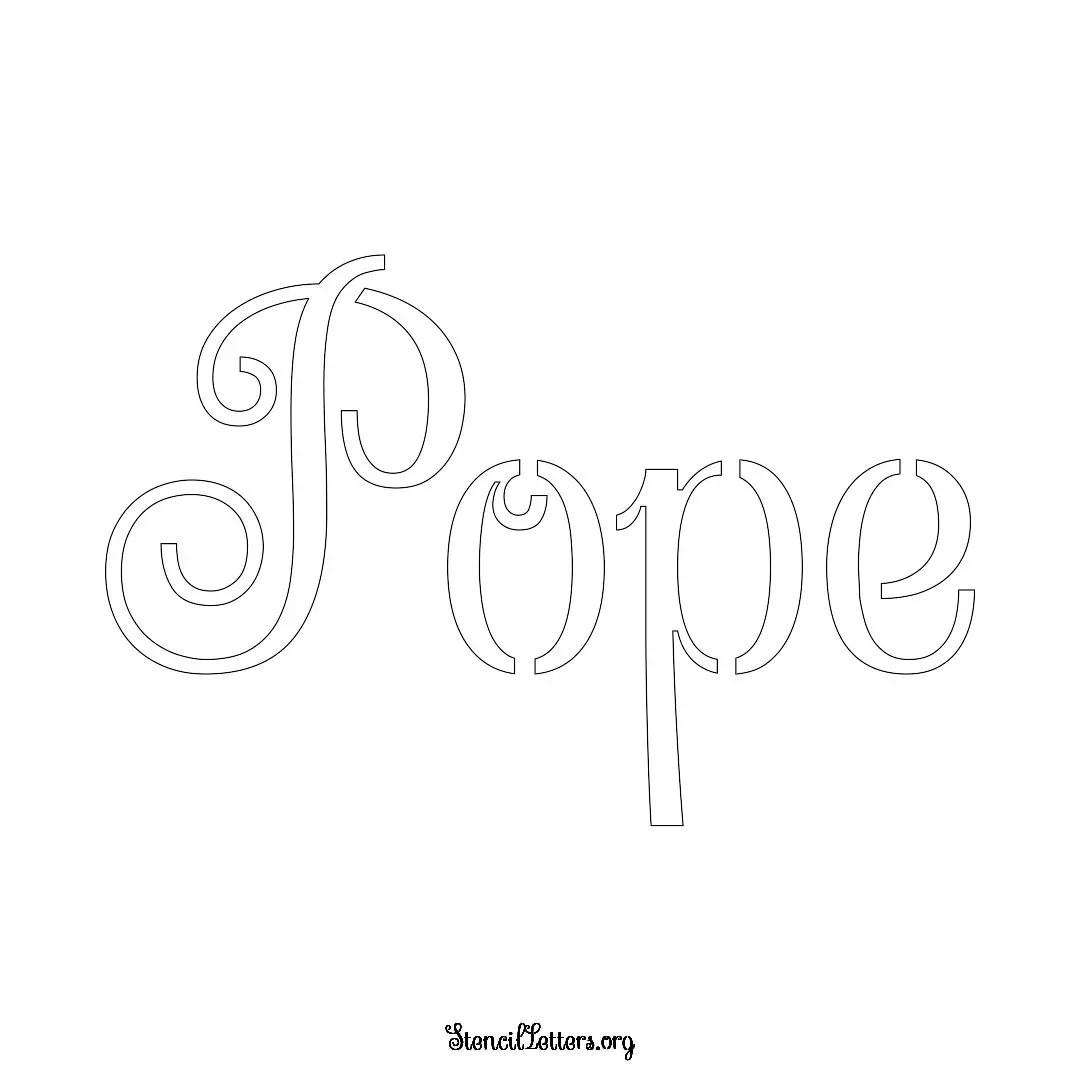Pope Free Printable Family Name Stencils with 6 Unique Typography and Lettering Bridges