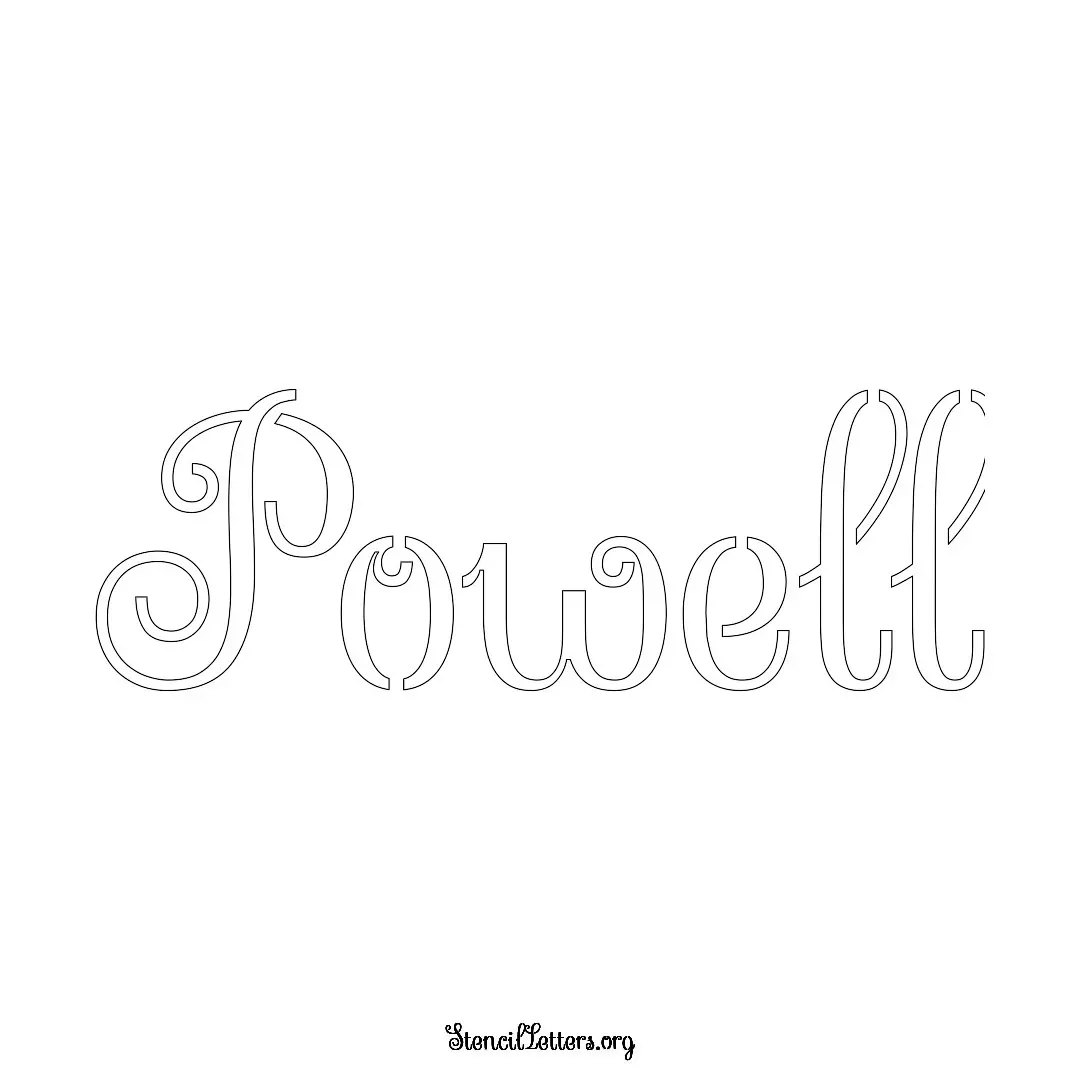 Powell Free Printable Family Name Stencils with 6 Unique Typography and Lettering Bridges