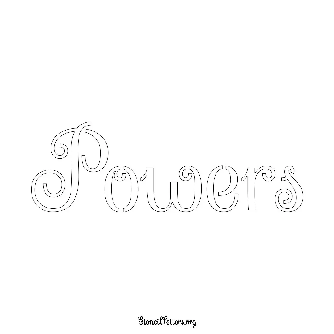 Powers Free Printable Family Name Stencils with 6 Unique Typography and Lettering Bridges
