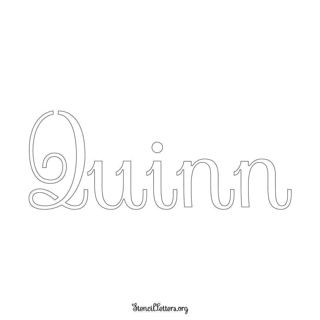 Quinn name stencil in Ornamental Cursive Lettering