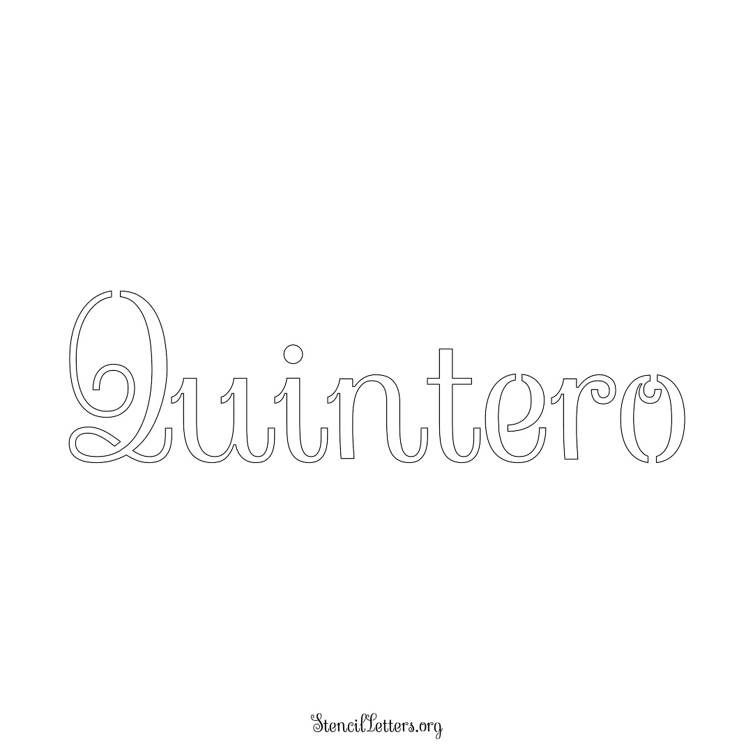 Quintero name stencil in Ornamental Cursive Lettering