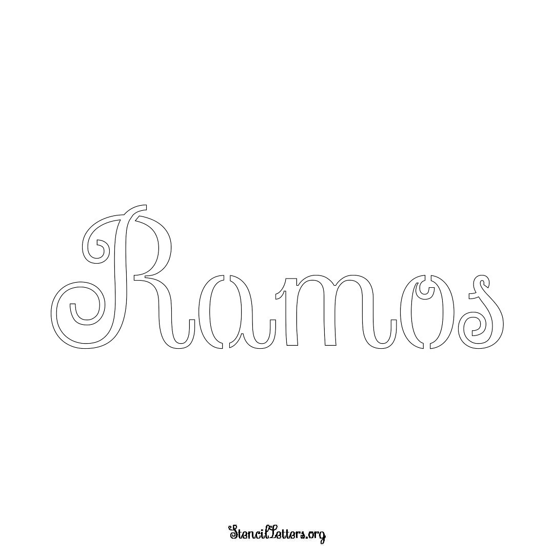 Ramos name stencil in Ornamental Cursive Lettering