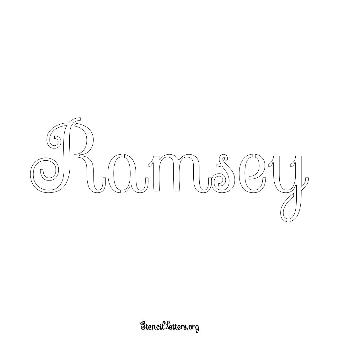 Ramsey name stencil in Ornamental Cursive Lettering