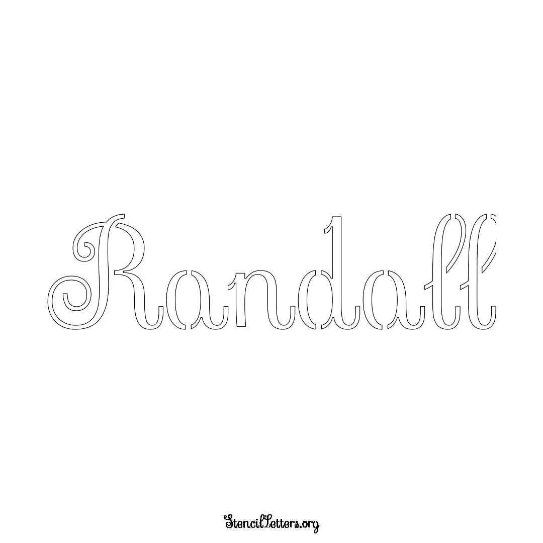 Randall name stencil in Ornamental Cursive Lettering