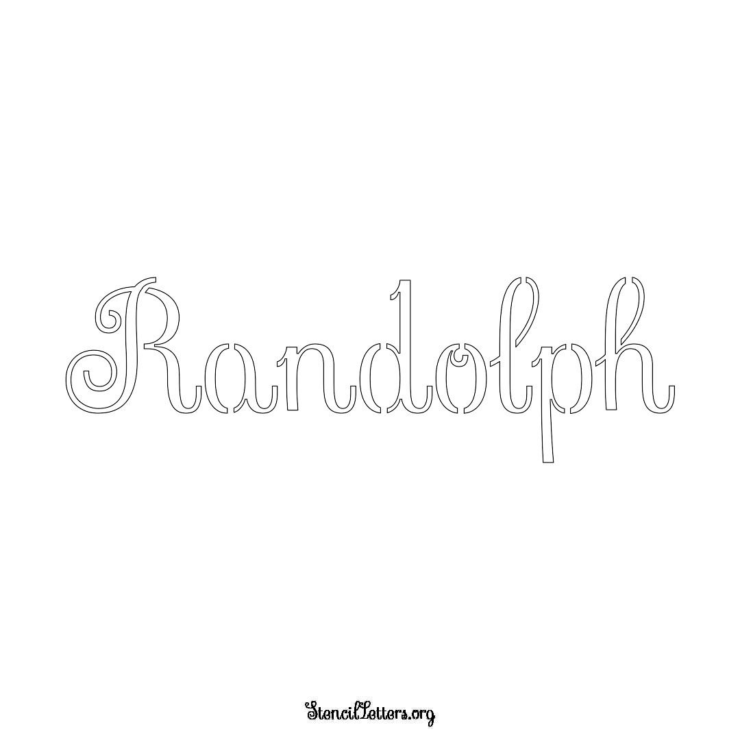 Randolph name stencil in Ornamental Cursive Lettering