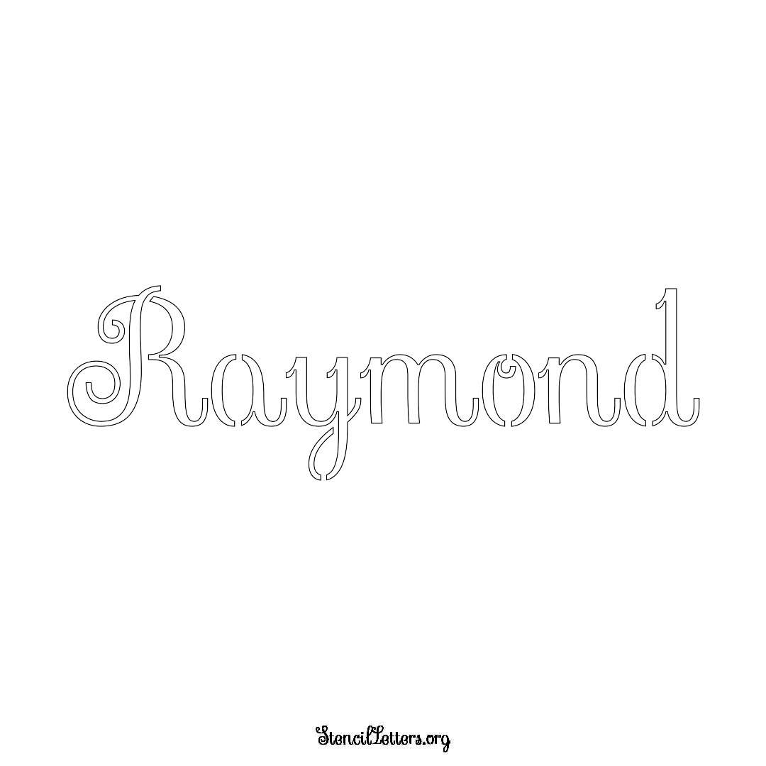 Raymond name stencil in Ornamental Cursive Lettering